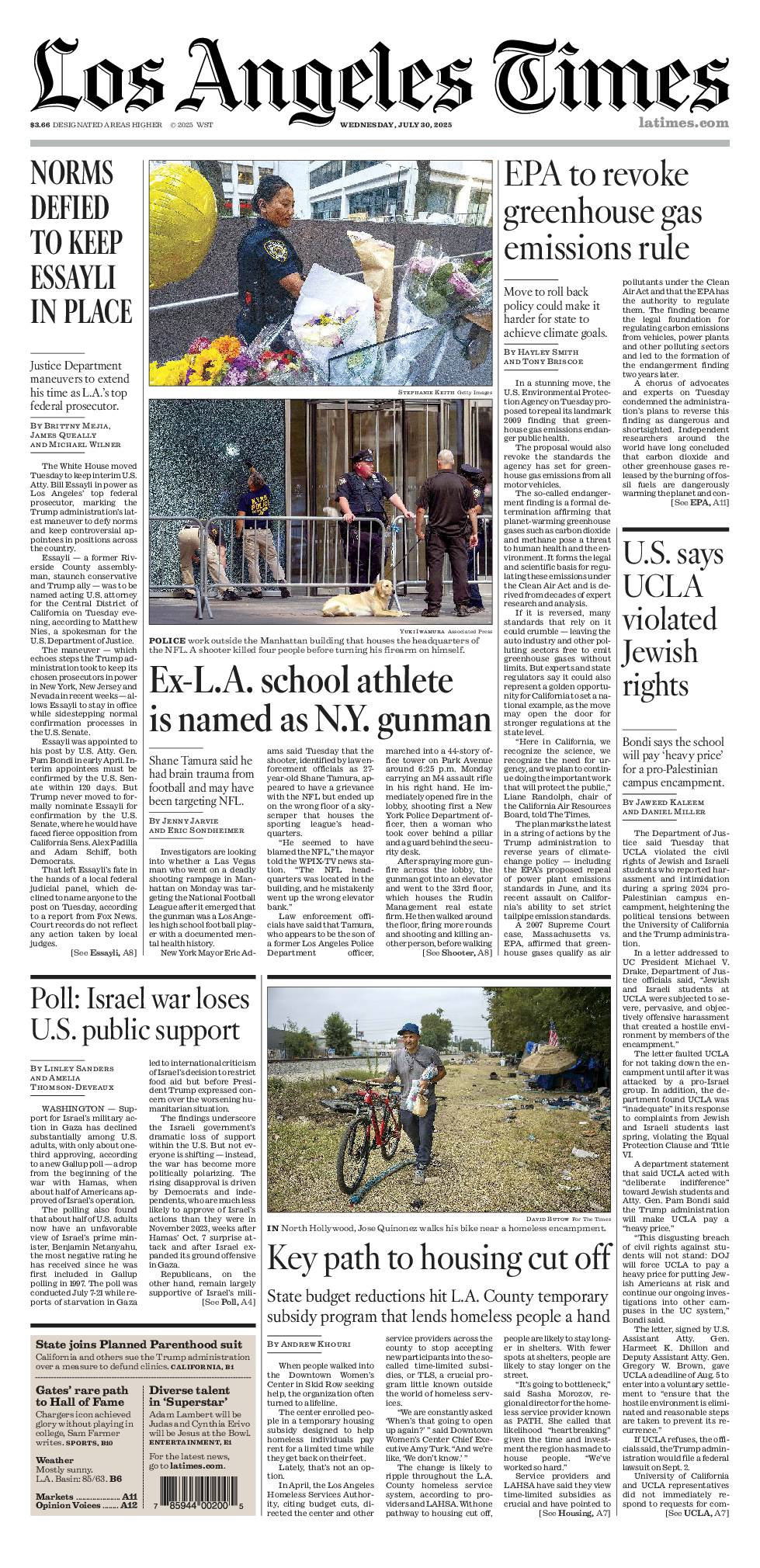 人文+社会 Front Page    the LA Times Los Angeles Times - eNewspaper
