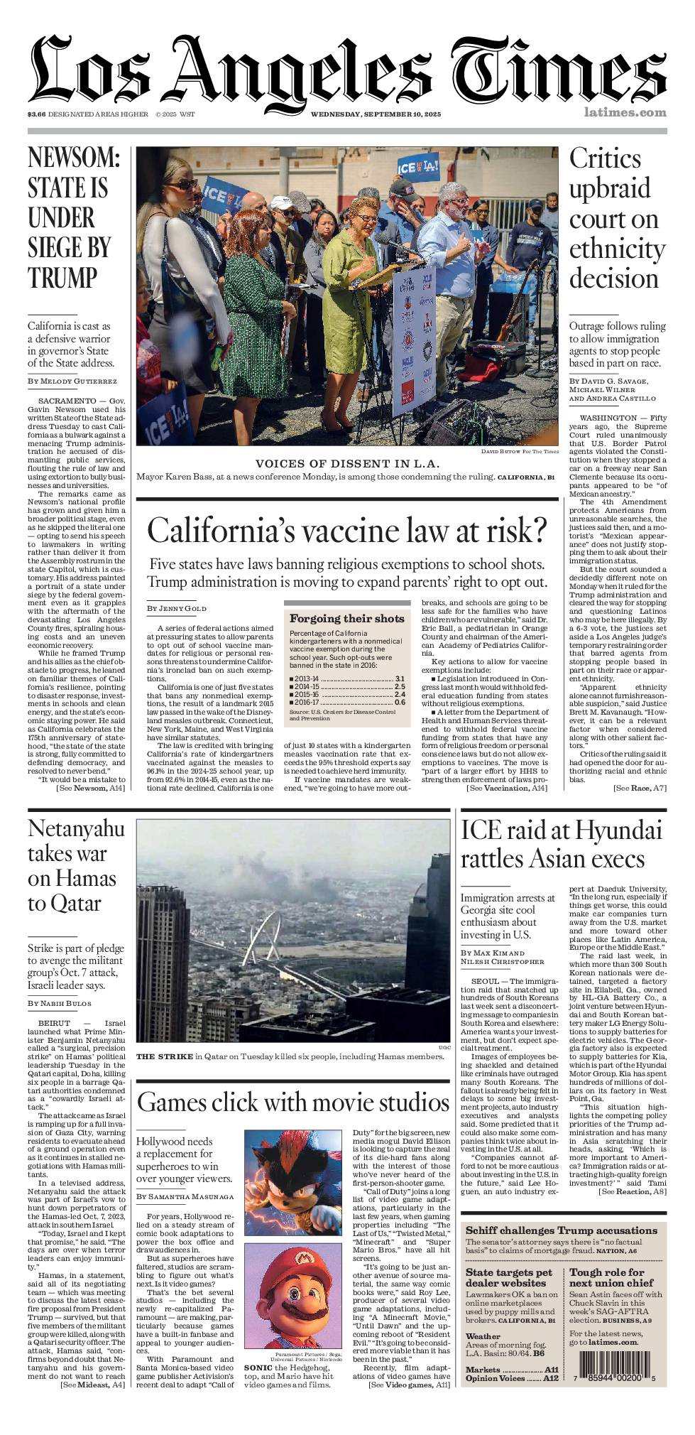 人文+社会 Front Page    the LA Times Los Angeles Times Page Print – Shop LA Times